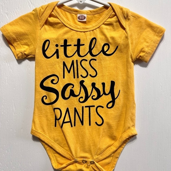 No Brand Other - LITTLE MISS SASSY PANTS • Baby Girl 3-6 Mths • Boutique • Monogram Onesie
